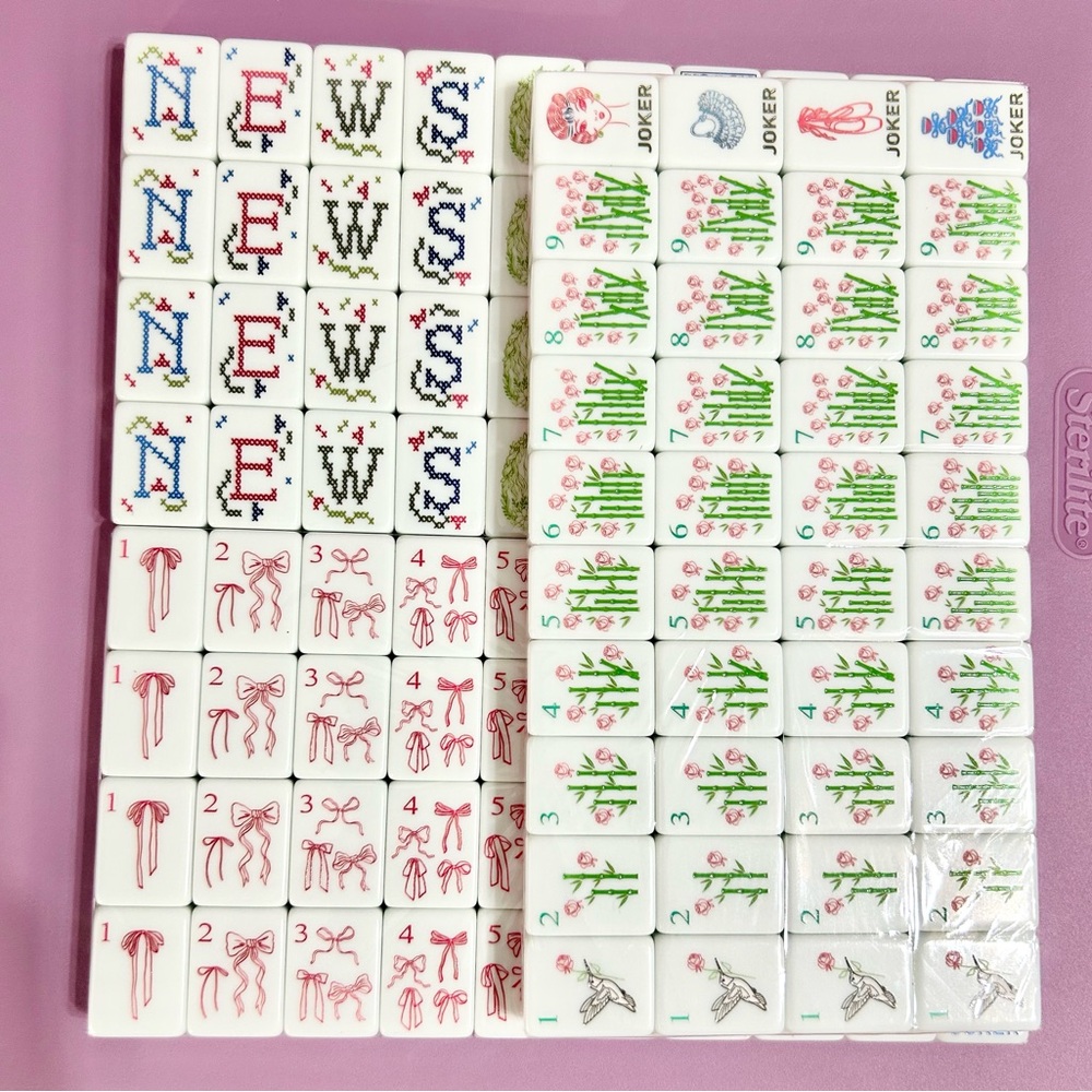 American Mahjong Tile Set Grandmillennial Coquette Mahjong PINK